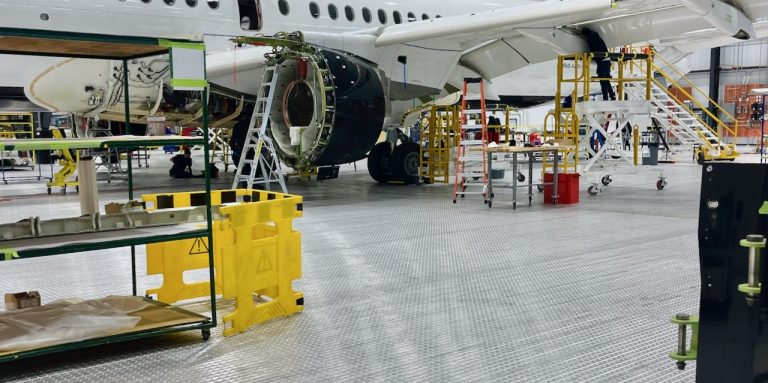 Aircraft maintenance over Safespill ILDFA floor