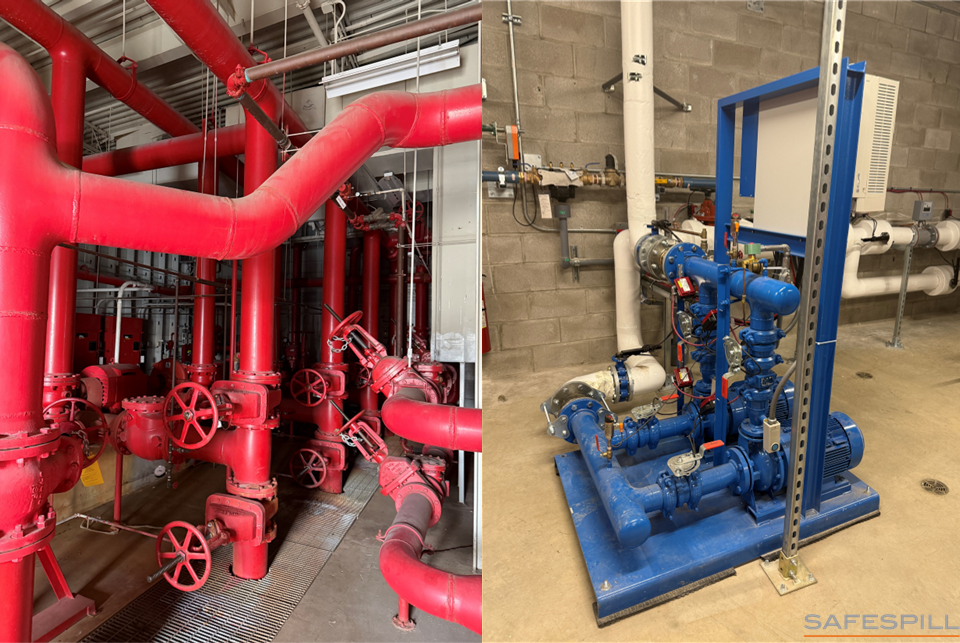 Foam pump room (right) compared with ILDFA pump room (left)