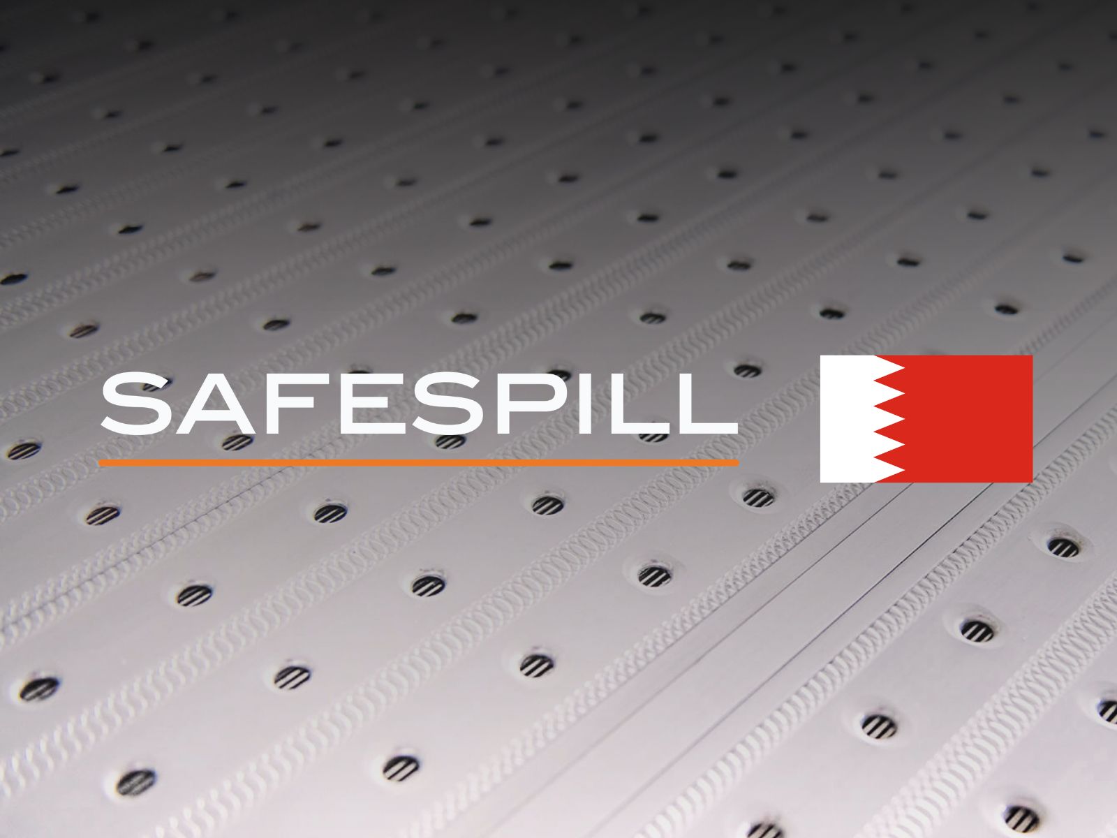 Safespill logo and Bahrain flag with ILDFA floor background.