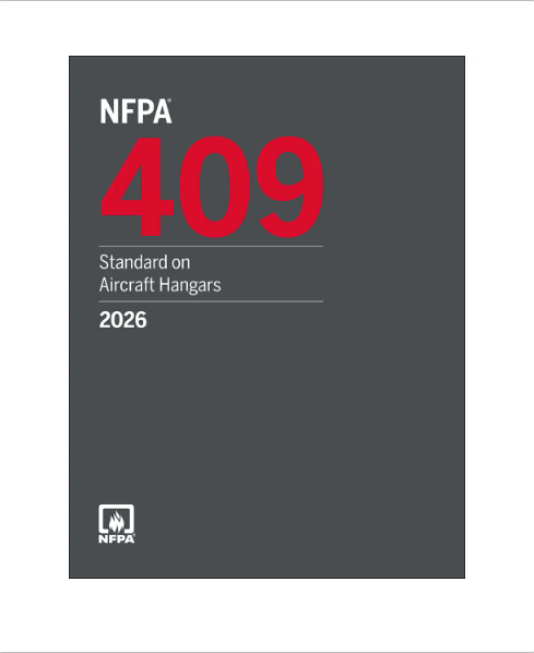 Screenshot of NFPA 409 2026 cover page.